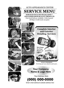 Sample Service Menu for Auto Detailing Businesses